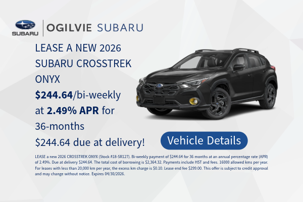 Subaru Crosstrek Onyx Lease Offer